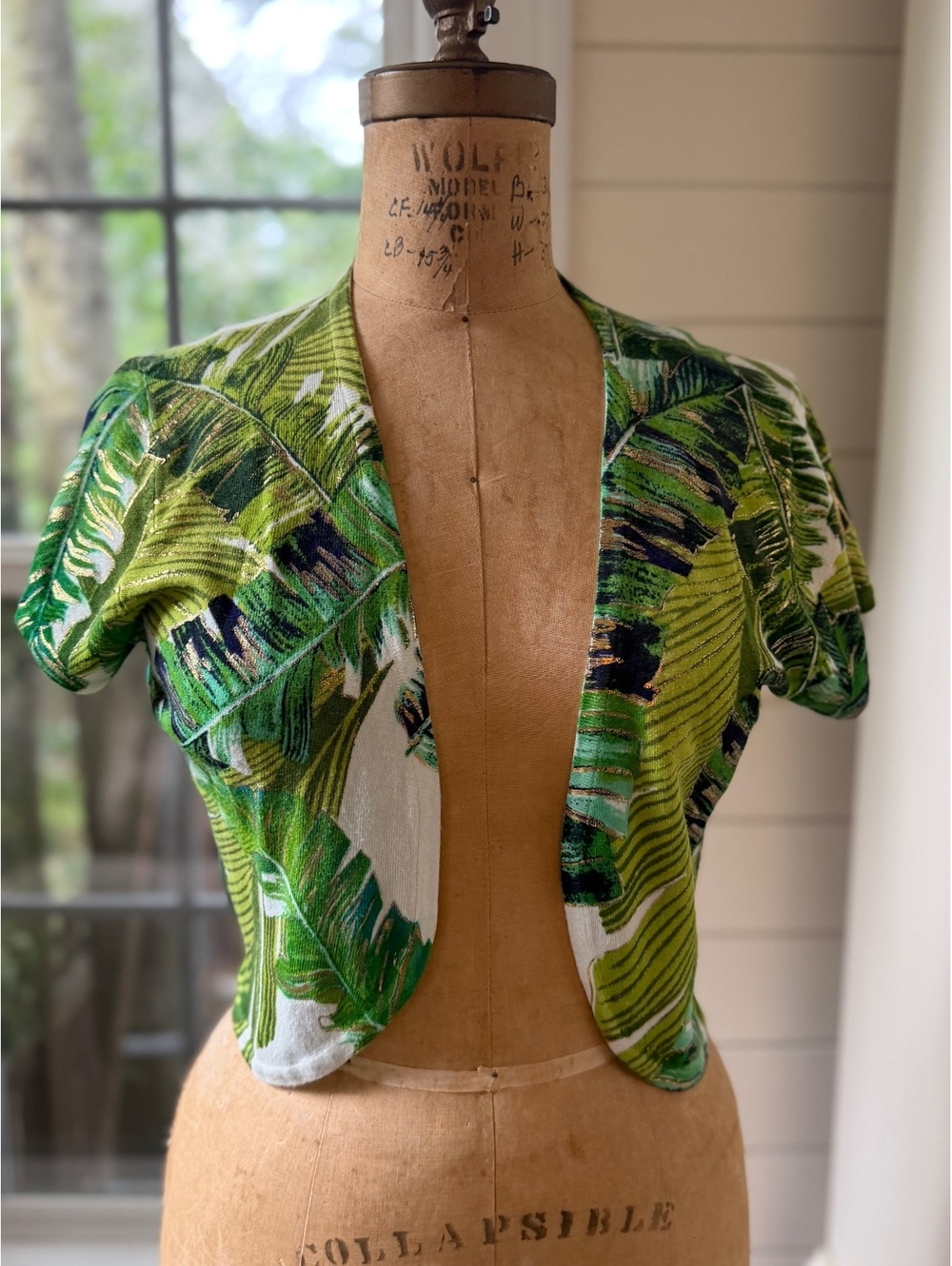 VINTAGE CACHE TROPICAL BOLERO Cropped Shrug Y2K Island Luxury Women’s Medium
